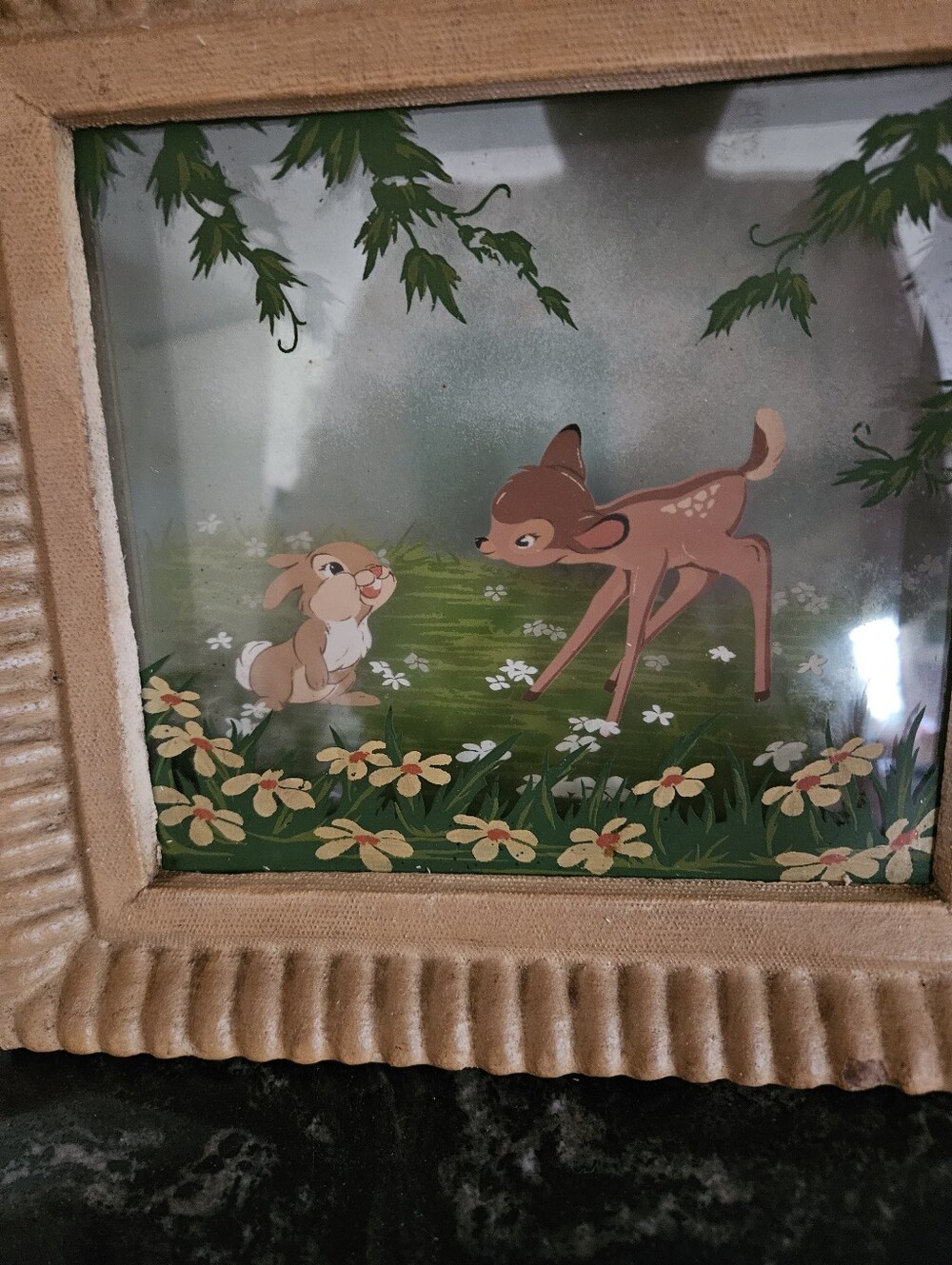 Rare 1942 Walt Disney "Bambi" Courvoisier Multiplane Painting Set - Matched Pair - Picture 3 of 13